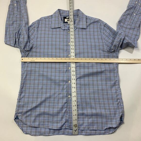Joseph Abboud Shirt Mens Extra Large White Blue Cotton Non Iron Check Button Up - Picture 6 of 9
